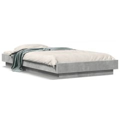 vidaXL Bed Frame with LED Lights without Mattress Concrete Grey 75x190cm 2