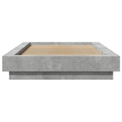 vidaXL Bed Frame with LED Lights without Mattress Concrete Grey 75x190cm 5