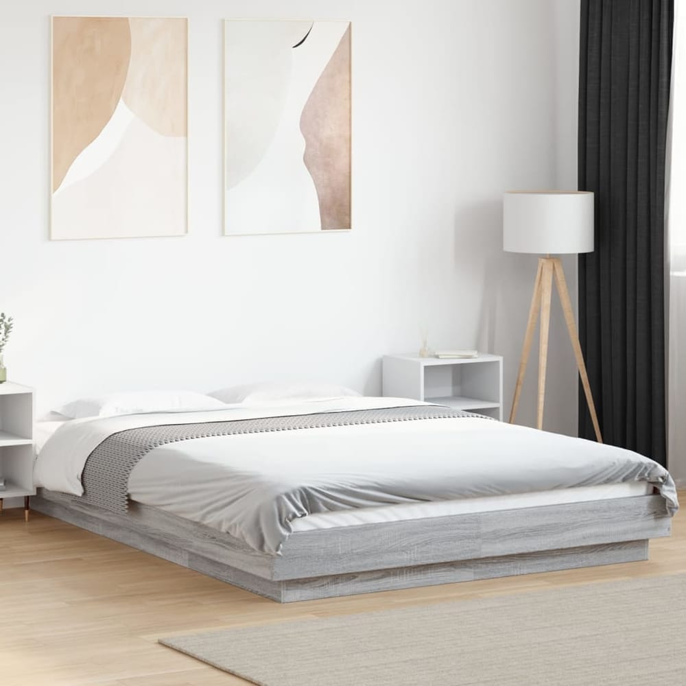 Bed Frame without Mattress Grey Sonoma