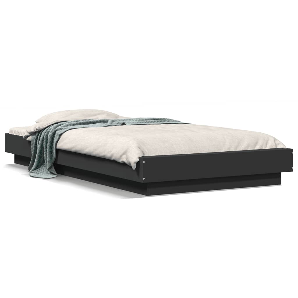 vidaXL Bed Frame without Mattress Black 75x190 cm Small Single 2