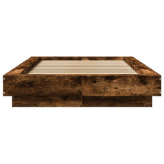 vidaXL Bed Frame without Mattress Smoked Oak 75x190 cm Small Single 4