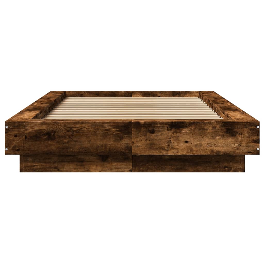 vidaXL Bed Frame without Mattress Smoked Oak 75x190 cm Small Single 4