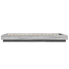 vidaXL Bed Frame without Mattress Grey Sonoma 75x190 cm Small Single 5