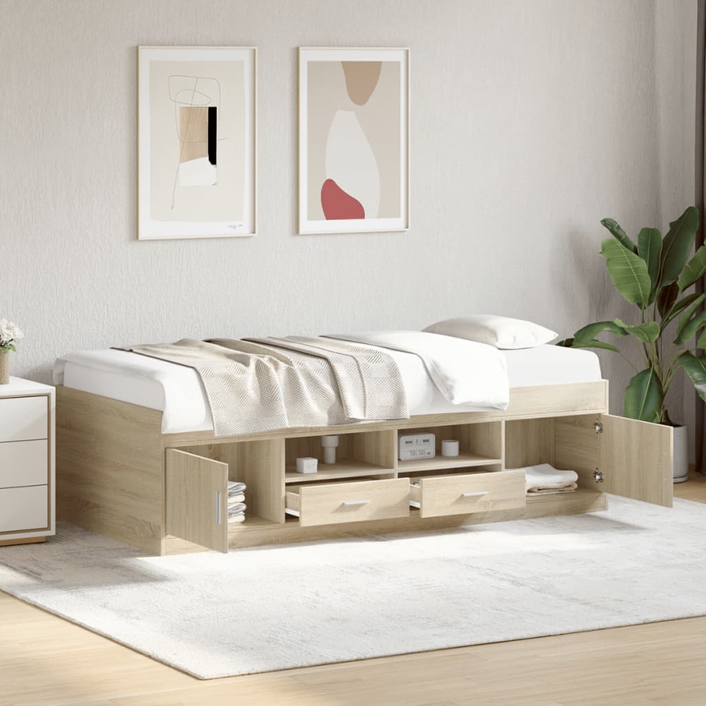 Daybed with Drawers without Mattress Length 200 cm Sonoma oak 100 cm