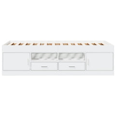 Daybed with Drawers without Mattress Length 200 cm White 90 cm