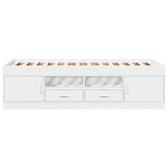 Daybed with Drawers without Mattress Length 190 cm White 90 cm