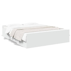 Bed Frame with Drawers without Mattress Length 200 cm White 160 cm