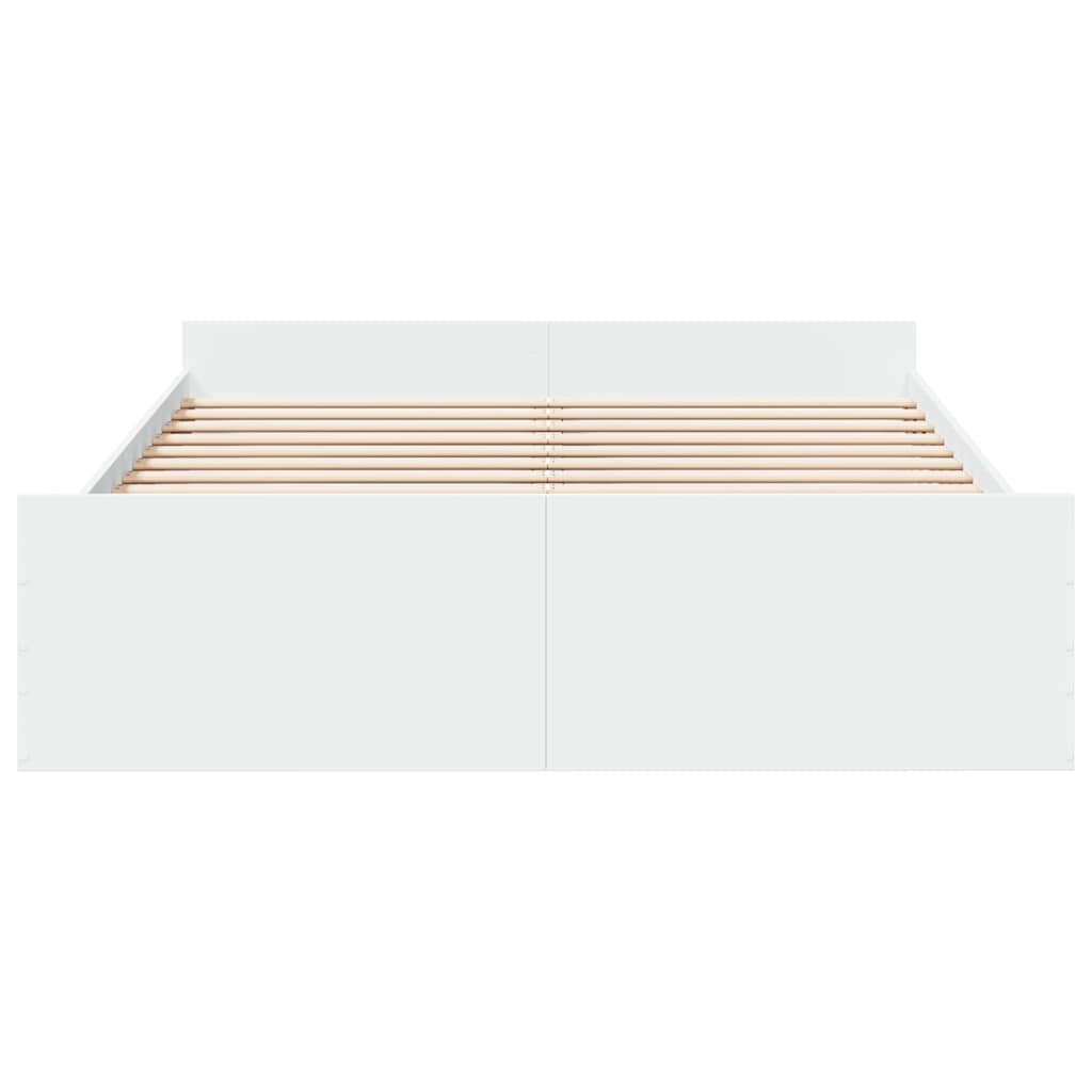 Bed Frame with Drawers without Mattress Length 200 cm White 160 cm