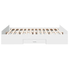 Bed Frame with Drawers without Mattress Length 200 cm White 160 cm