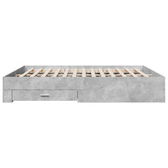 Bed Frame with Drawers without Mattress Length 200 cm Concrete Grey 200 cm