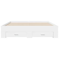Bed Frame with Drawers without Mattress Length 200 cm White 160 cm