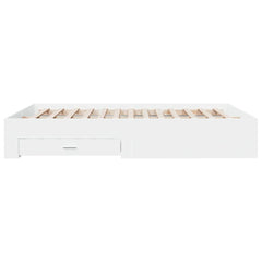 Bed Frame with Drawers without Mattress Length 200 cm White 160 cm