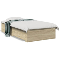 Bed Frame with Drawers without Mattress 75x190 cm Sonoma oak