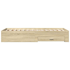 Bed Frame with Drawers without Mattress 75x190 cm Sonoma oak