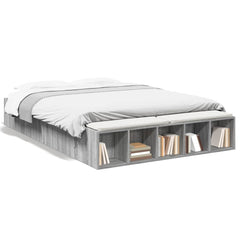 vidaXL Bed Frame without Mattress Grey Sonoma 140x200 cm 2