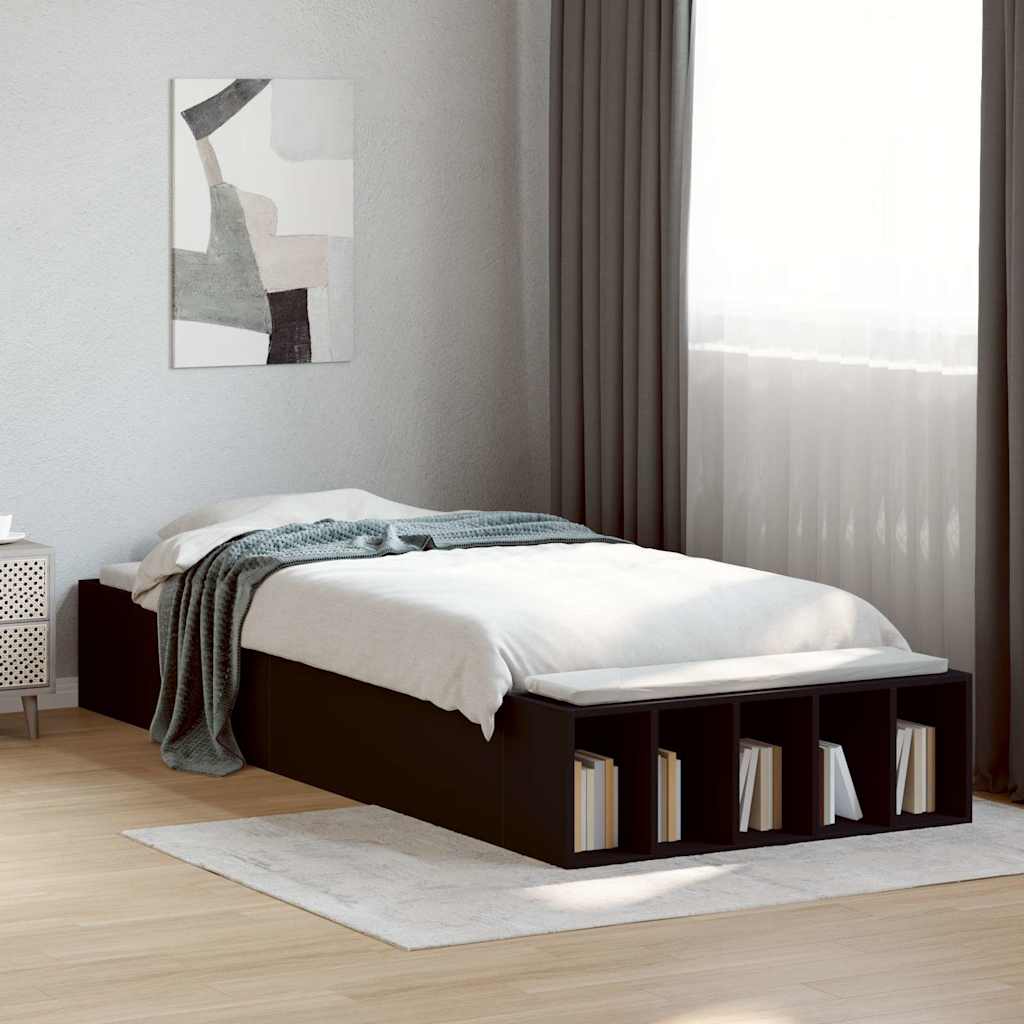 Bed Frame without Mattress 100x200 cm Black