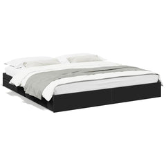 vidaXL Bed Frame with Drawers without Mattress Black 200x200 cm 2