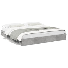 Bed Frame with Drawers without Mattress Length 200 cm Concrete Grey 180 cm