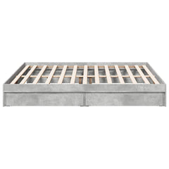 Bed Frame with Drawers without Mattress Length 200 cm Concrete Grey 180 cm