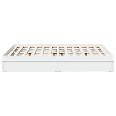 Bed Frame with Drawers without Mattress Length 200 cm White 140 cm