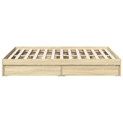 Bed Frame with Drawers without Mattress Length 200 cm Sonoma Oak 140 cm