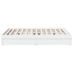 Bed Frame with Drawers without Mattress Length 190 cm White 140 cm