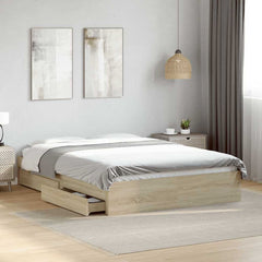 Bed Frame with Drawers without Mattress Length 190 cm Sonoma oak 140 cm