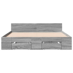 Bed Frame with Drawers without Mattress Length 200 cm Grey Sonoma 160 cm