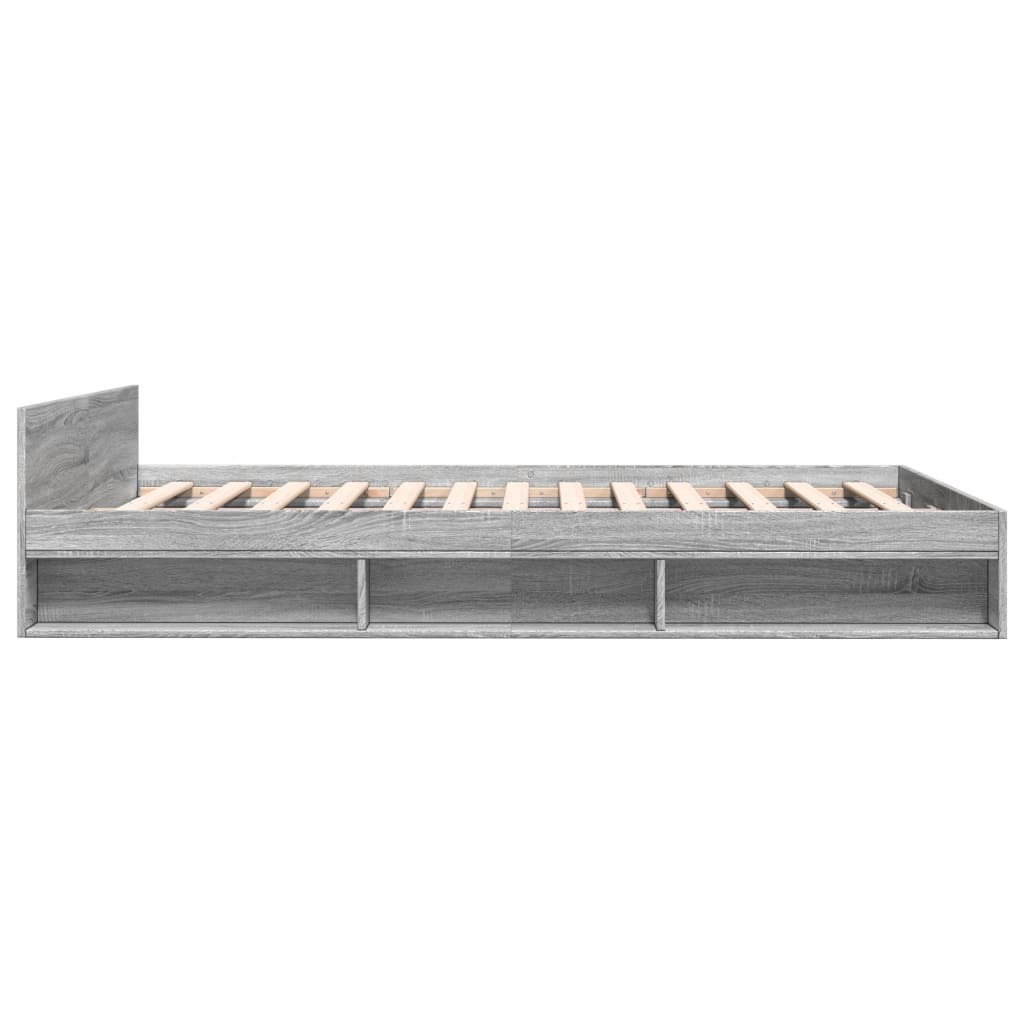 Bed Frame with Drawers without Mattress Length 200 cm Grey Sonoma 160 cm