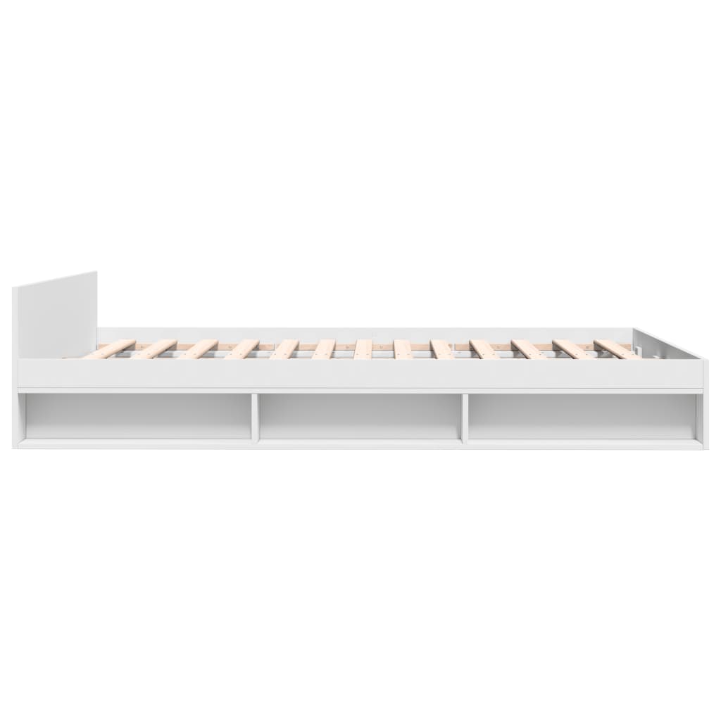 Bed Frame with Drawers without Mattress 135x190 cm White