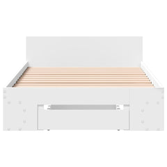 Bed Frame with Drawer without Mattress 75x190 cm White