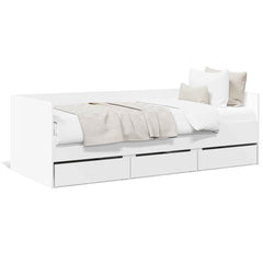 Daybed with Drawers without Mattress 90x200 cm White