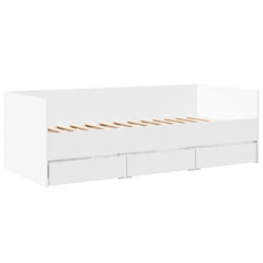 Daybed with Drawers without Mattress 90x200 cm White