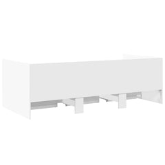 Daybed with Drawers without Mattress 90x200 cm White