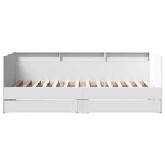 Daybed with Drawers without Mattress 90x200 cm White