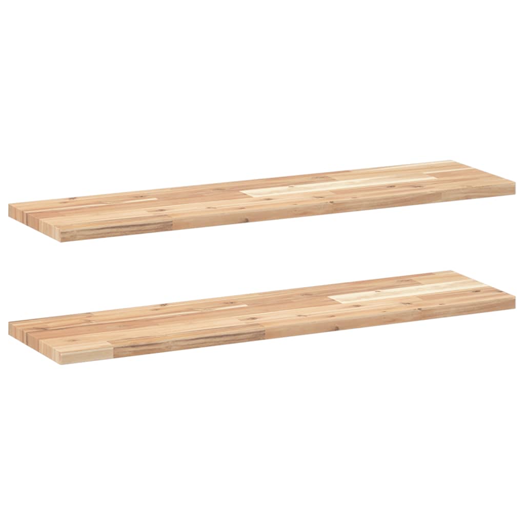 vidaXL Floating Shelves 2 pcs 80x20x2 cm Untreated Solid Wood Acacia 2