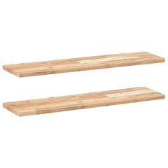 vidaXL Floating Shelves 2 pcs 80x20x2 cm Untreated Solid Wood Acacia 2