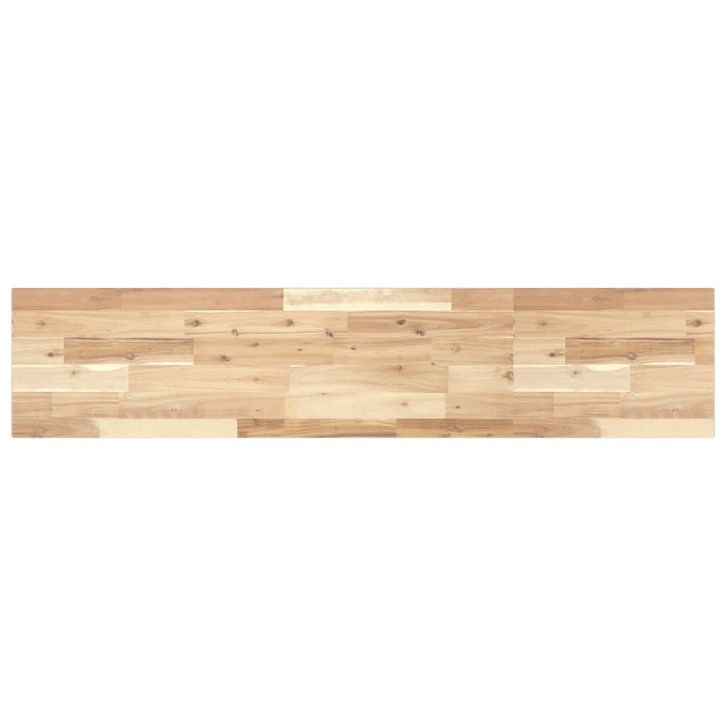Floating Shelf Untreated Solid Wood Acacia Natural Height 2 cm Depth 30 cm 140 cm