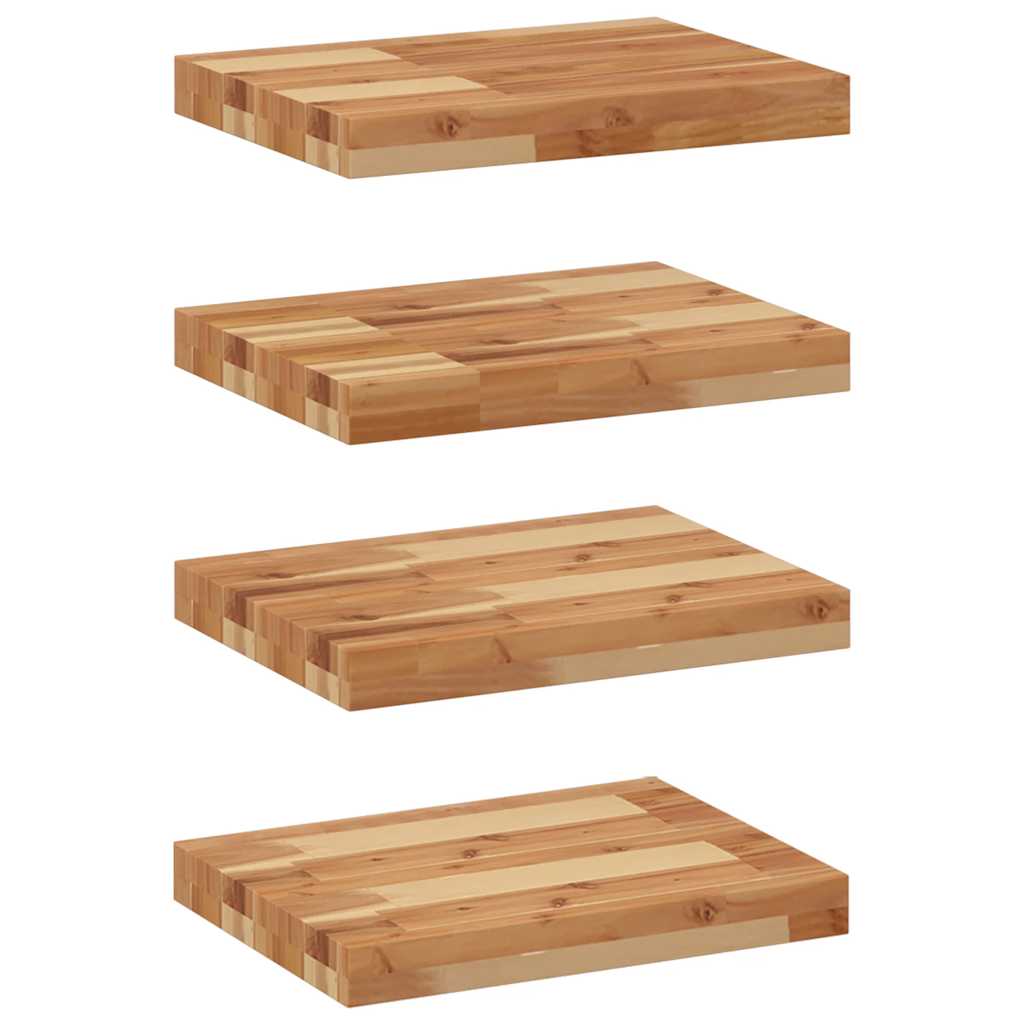 Floating Shelves Oil Finished Height 4 cm Depth 30 cm 4 pcs 40 cm