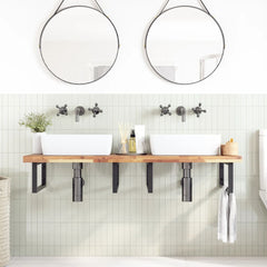 Bathroom Vanity Top Untreated Solid Wood Acacia Natural Height 4 cm 120 cm 50 cm