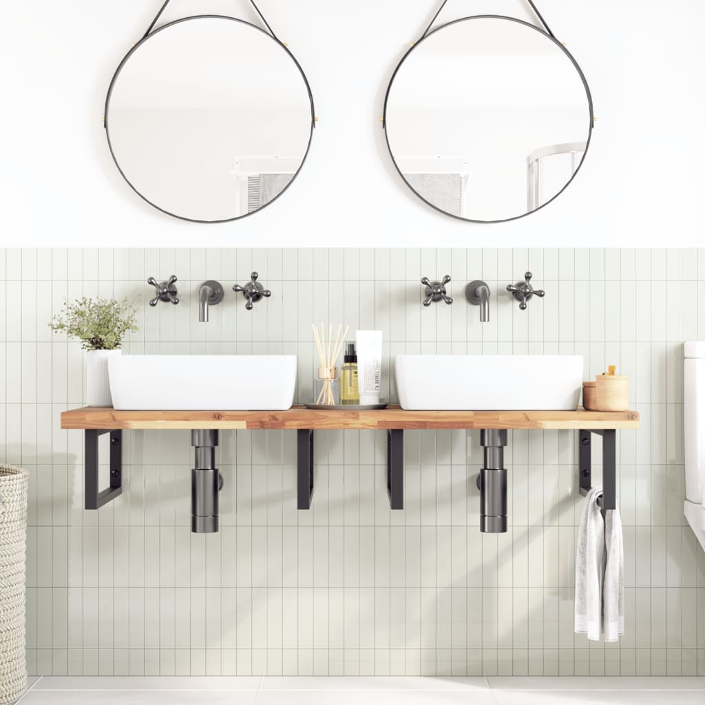 Bathroom Vanity Top Untreated Solid Wood Acacia Natural Height