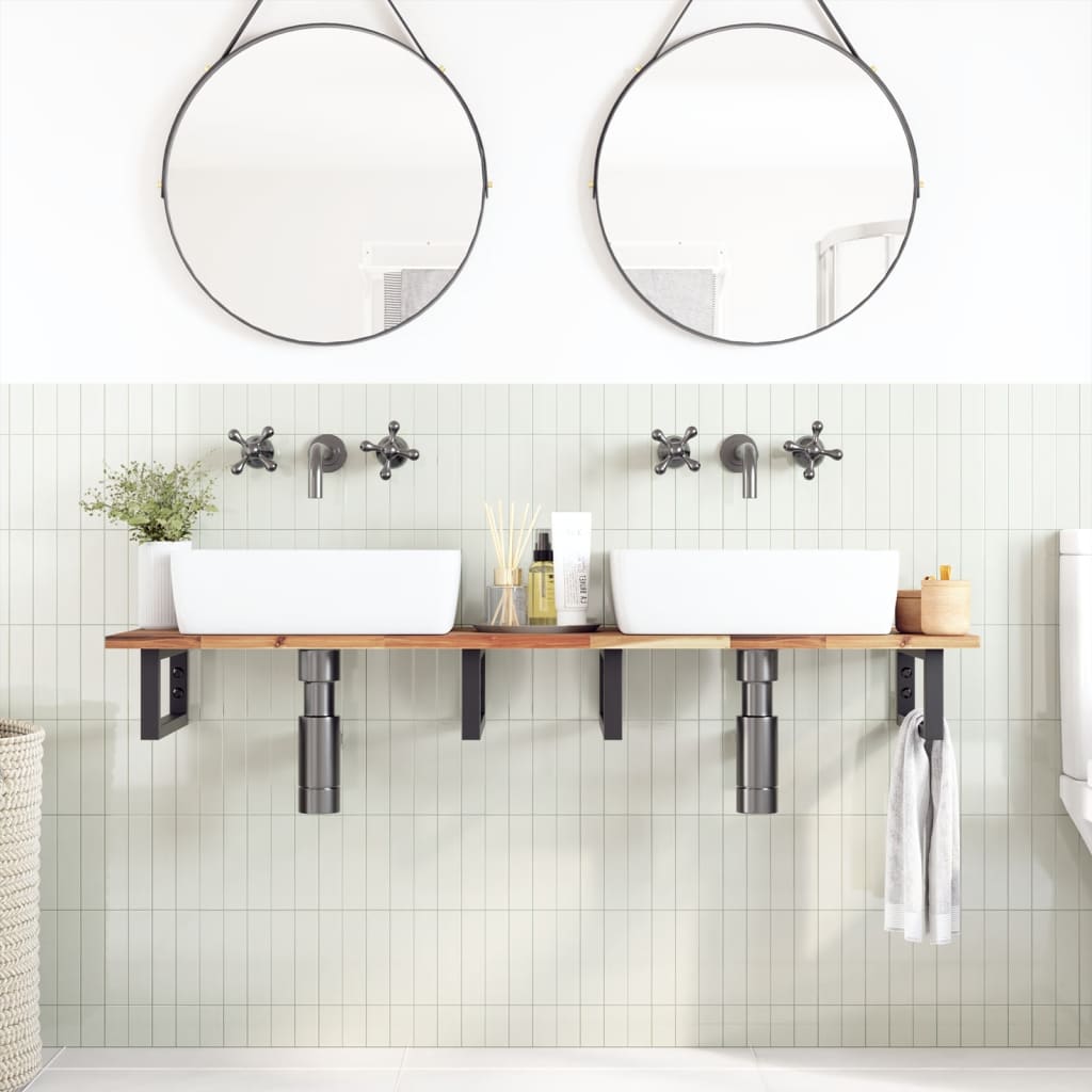 vidaXL Bathroom Vanity Top Oil Finished 120x40x2 cm Solid Wood Acacia 2