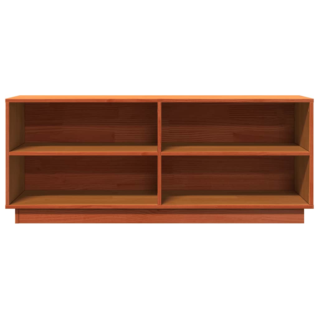 vidaXL Shoe Cabinet Wax Brown 110x34x45 cm Solid Wood Pine 5