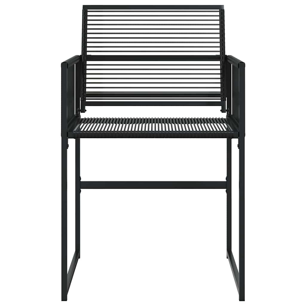 vidaXL Garden Chairs 4 pcs Black Poly Rattan 4