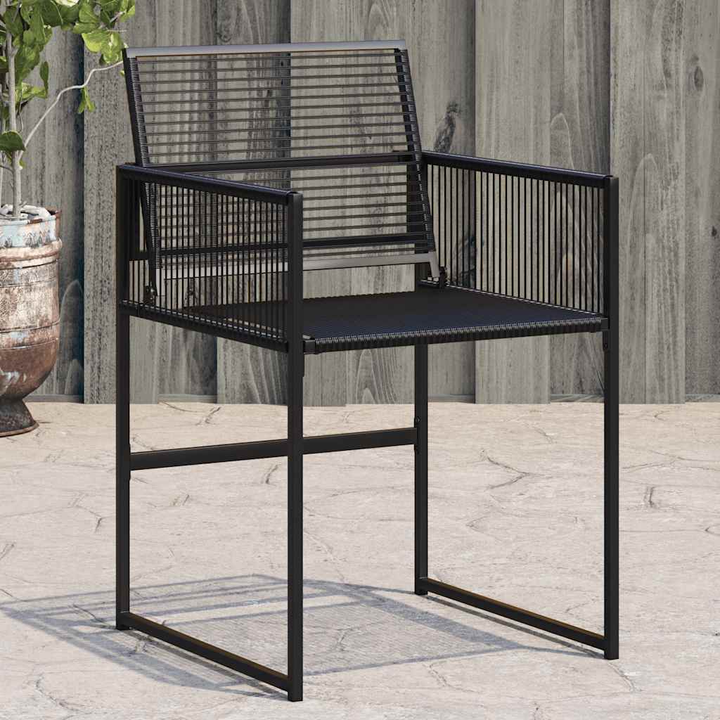 vidaXL Garden Chairs 4 pcs Black Poly Rattan 1