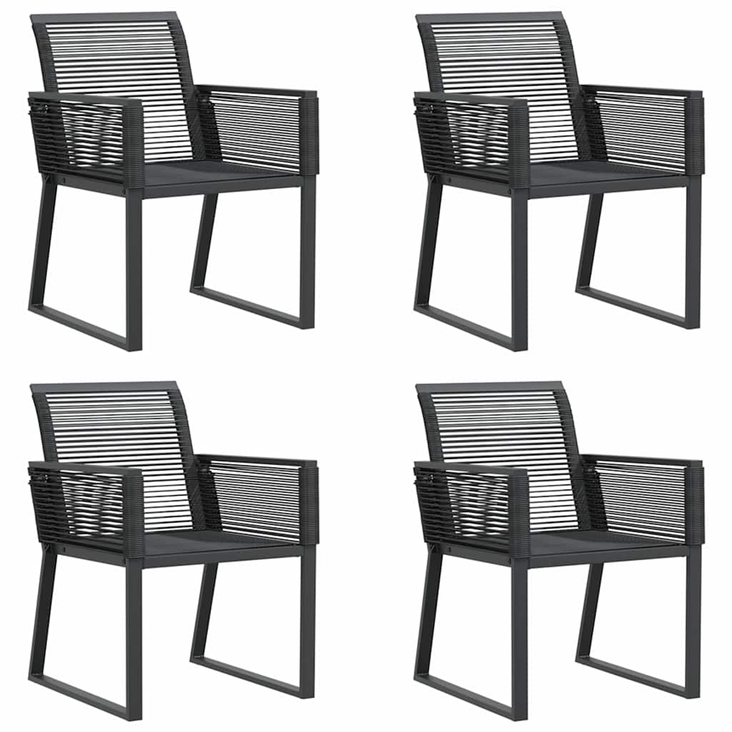 Garden Chairs Black Poly Rattan 4