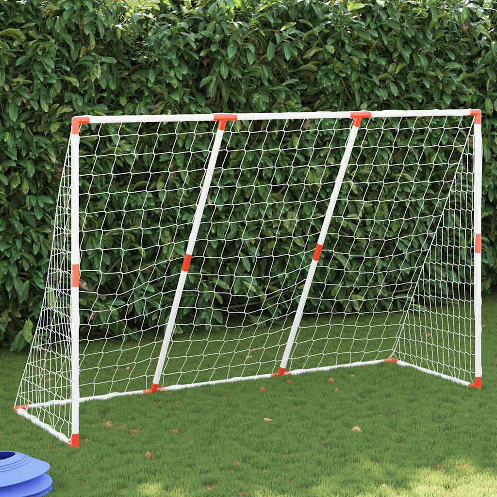 vidaXL Kids' Football Goal with Balls 2-in-1 White 184x64x124 cm 1