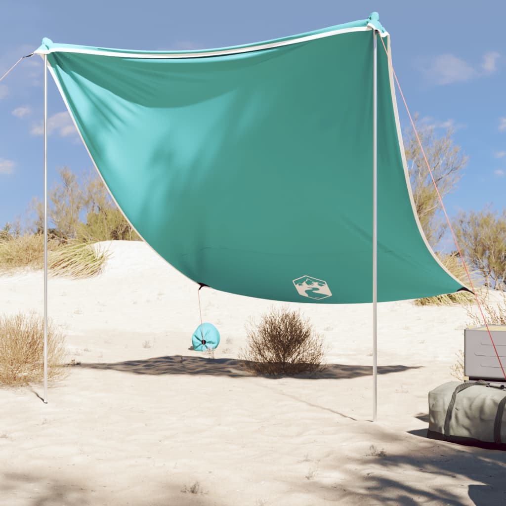 Beach Canopy with Sand Anchors Green 214 cm 236 cm
