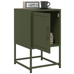 vidaXL Bedside Cabinets 2 pcs Olive Green 36x39x60.5 cm Steel 4