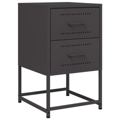 vidaXL Bedside Cabinet Black 36x39x60.5 cm Steel 2